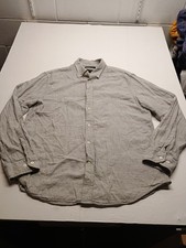 Men's Banana Republic Button Down Shirt Gray Cotton Large Slim Fit Long Sleeve