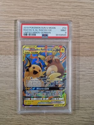 2019 Pokemon Sonne & Mond Raichu & Alolan Raichu GX UNIFIED MINDS GER 