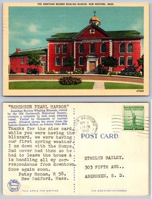 Jonathan Bourne Whaling Museum New Bedford Mass Postcard