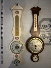 Pair Of Barometers Swift Instruments Inc Banjo Style Humidity Hygrometer READ