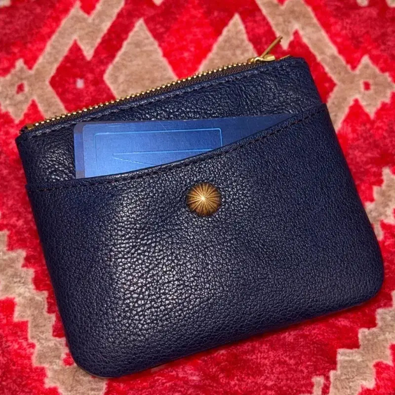 Genuine Leather Card Wallet & Mini Pouch, CHROME HEARTS Style thumbnail 4