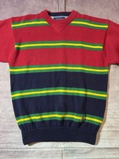 VTG Tommy Hilfiger Colorblock Multicolor Striped Knit Sweater Medium Preppy 90s