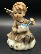 Vintage Norleans Japan Hand Painted Angel On a Cloud Figurine 4.5"