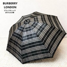 BURBERRY LONDON Black Check Nova Check Folding Umbrella
