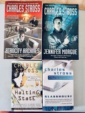 Lot Of Charles Stross Cyberpunk Sci-Fi (The Laundry Files, Halting State, etc.)