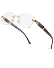 Rimless Rectangle Sunglasses for Men Women Square Shade Eyewear Frameless y2k...