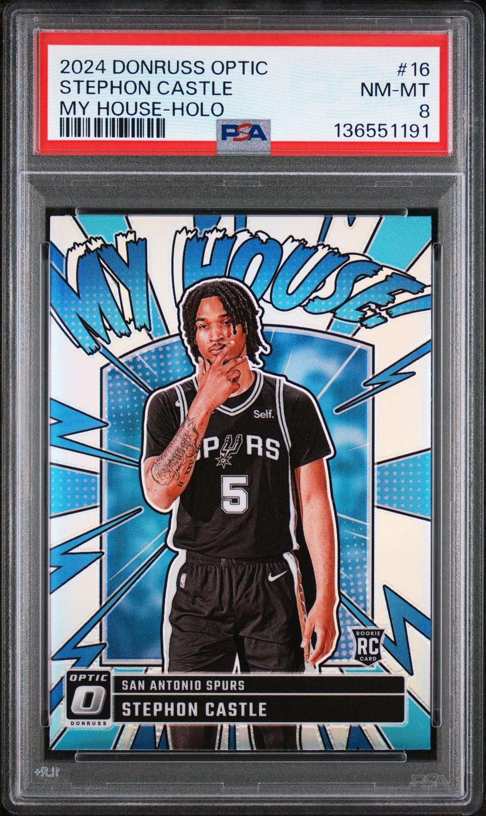 2024 PANINI DONRUSS OPTIC MY HOUSE HOLO #16 STEPHON CASTLE PSA 8