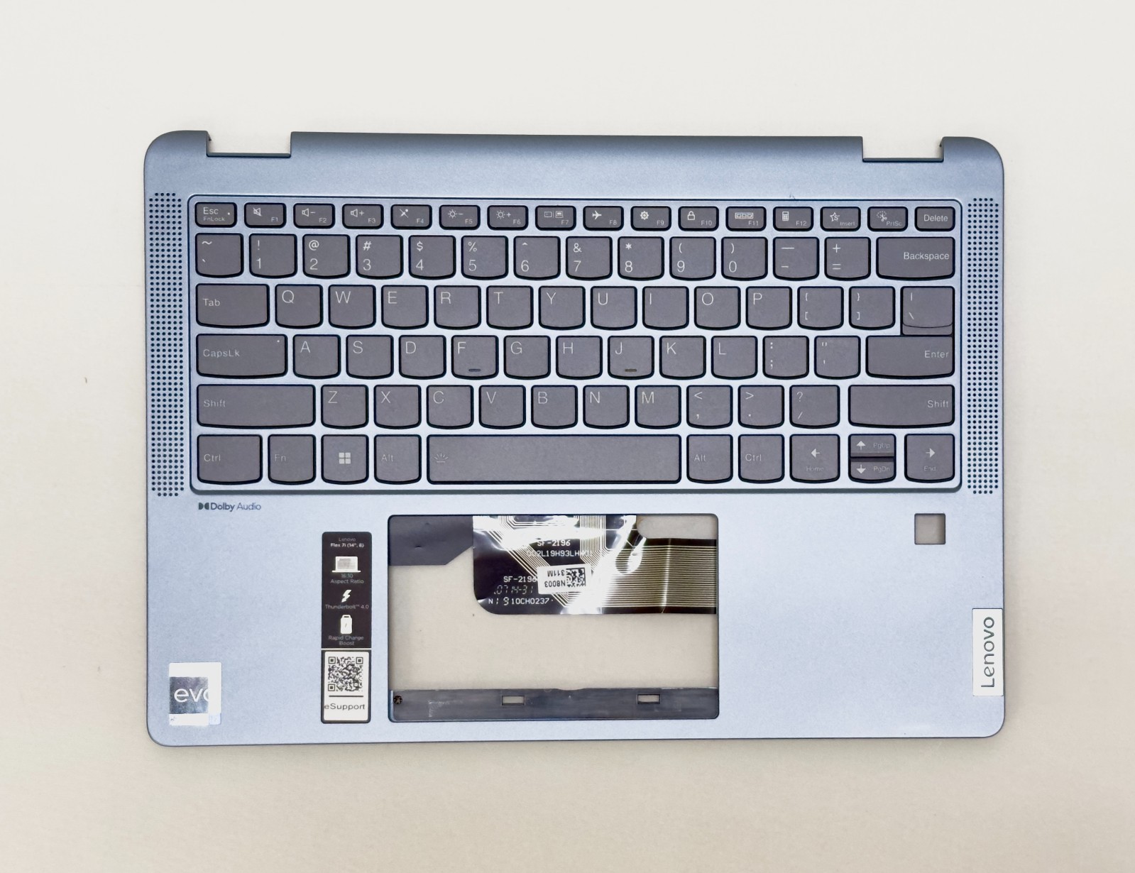 Used Genuine Lenovo Flex 7 14IRU8 C-Cover with keyboard USA Backlight 5CB1L30785