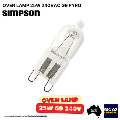 25W 240VAC G9 Pyro Halogen Bulb (300°C) for Simpson SVE614SA Oven - OEM
