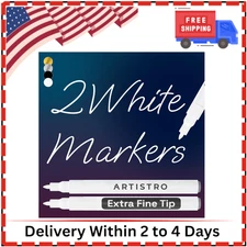 2 White Acrylic Paint Markers - 0.7Mm Extra Fine-Tip Paint Pens - Perfect for Cr