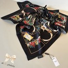 Gucci Floral Print Black Twill Mulberry Silk Women's Square Scarf 36 x 36 in — photo 6