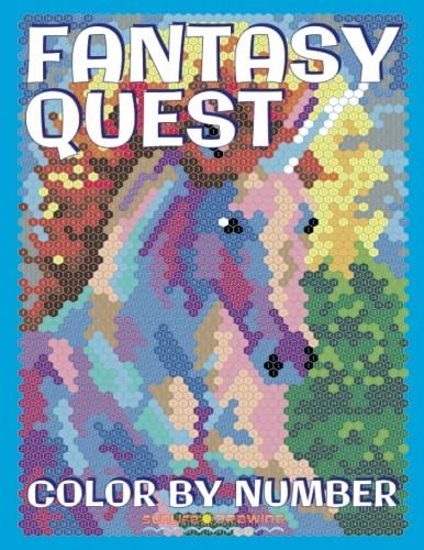 FANTASY QUEST Color by Number: Activity Puzzle Coloring Book for Adults Relaxat