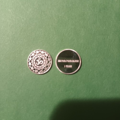 #ad Silver Crown Chakra Round One Gram $5.95