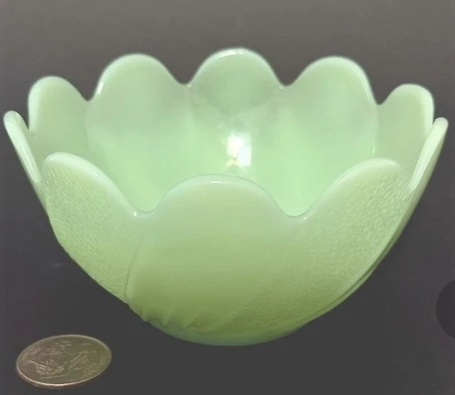 Vintage 1950s Fire King Jadeite Jadite Lotus Leaf Blossom Small Bowl - Bowl Only