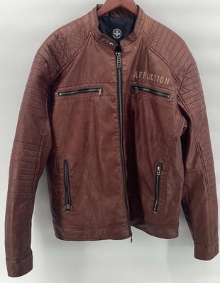 Affliction Limited Edition Faux Leather Jacket XL Double Skulls Vintage Y2K