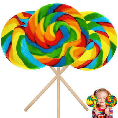 Jumbo Rainbow Swirl Lollipop, Individually Wrapped Sucker - 5'' Inch 140 Gram (Pa