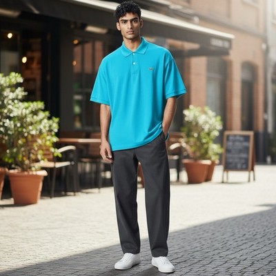 Lacoste Classic Fit Turquoise Men's XL Polo Shirt Pique Cotton Preppy 