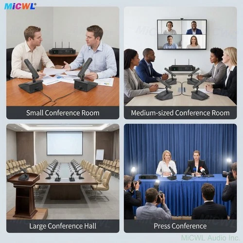 MiCWL A115 Digital Wireless Conference Microphone System Square Tube Table Mics - Picture 7 of 15