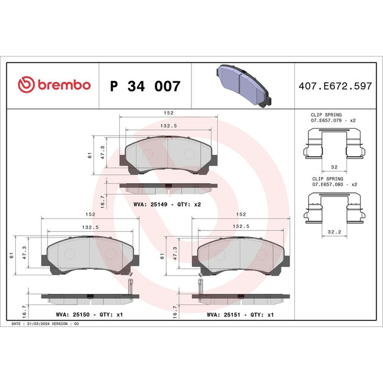 Fits BREMBO P 34 007 HAM PADS. FRONT FRONT Akebono CHEVROLET/HOLDEN/I ⭐UK Stock⭐ - Image 13