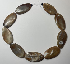OVAL SMOOTH CARAMEL COLOR 35X20 MM AGATE BEADS 15" STRAND BELOW WHOLESALE