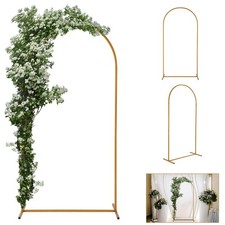 6.6ft Golden Metal Wedding Arch Backdrop Stand for Wedding Party Decoration