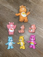 Lot Of 7 Care Bears Hard Plastic Figures Lot