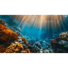 Aquarium Background Ocean Fish Tank Terrarium Cloth 48x18 Inches Backdrop