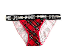 Victoria's Secret PINK Logo Bikini Panty Red Plaid