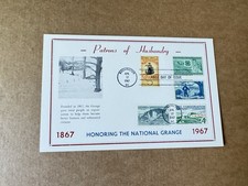 US 1967 FDC Card (26-181) +National Grange#1323 +Patrons of Husbandry +5V +Photo