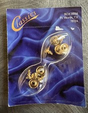 Brass Door Knobs With Plates 6pc Dollhouse Miniature Hardware Classics NOS