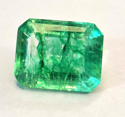 Green Colombian Emerald Emerald Cut Natural 8-10 Ct Loose Gemstone RK617