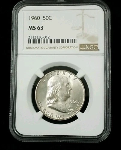 1960 50C Franklin Half Dollar NGC MS 63  Reverse Toning #6828