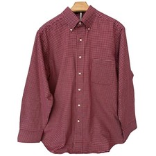 Chaps Oxford Men's Red Gingham Wrinkle Free Button Down Shirt Large