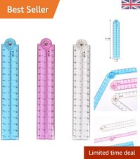 3PCS Clear Foldable Measuring Rulers - 30cm & 15cm Options for School & Office