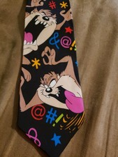 Vintage Looney Tunes Mania TAZ Tazmanian Devil Print Neck Tie 1993 Balancine