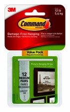 Picture Hanging Strips, White, Medium, 12-Pk. - 17204-12ES 1.60 per strip