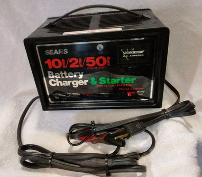 #ad Vintage Sears 10 2 50 Amp 12V Battery Charger amp; Starter Model 608.718351 WORKING $64.56