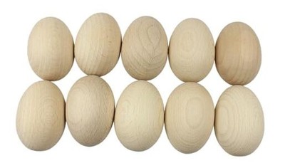  Wooden Eggs for Arts and Crafts or Easter Decorations - Easter Gift Idea - 
