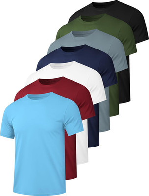 5/7 Pack Men'S Dry Fit Workout Gym T Shirts, Short Sleeve Active Running Athleti