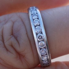 14K White Gold Plated 2Ct Round Cut Lab Created Diamond Women Wedding Ring