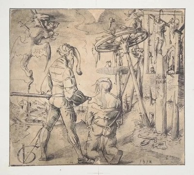 Urs Graf: Decapitation Scene - Signed Lithograph, 1922