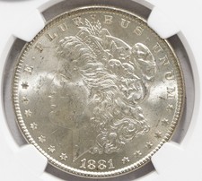 1881年 モルガン・ダラー $1 MS 63 MS 63 Graded 1881 Year Morgan US Dollars (1878-1921) for sale | eBay