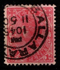 Australia Victoria 1905 One Penny 1d red perf 12 x 12&frac12; SG417 Used Ballarat CDS