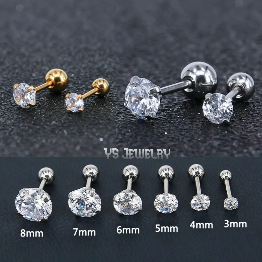 Stud Earrings for Women Mens Hypoallergenic Surgical Stainless