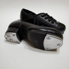 Lace-Up Tap Shoes Children's Theatrical Stagewear, Black, Size 10.5C