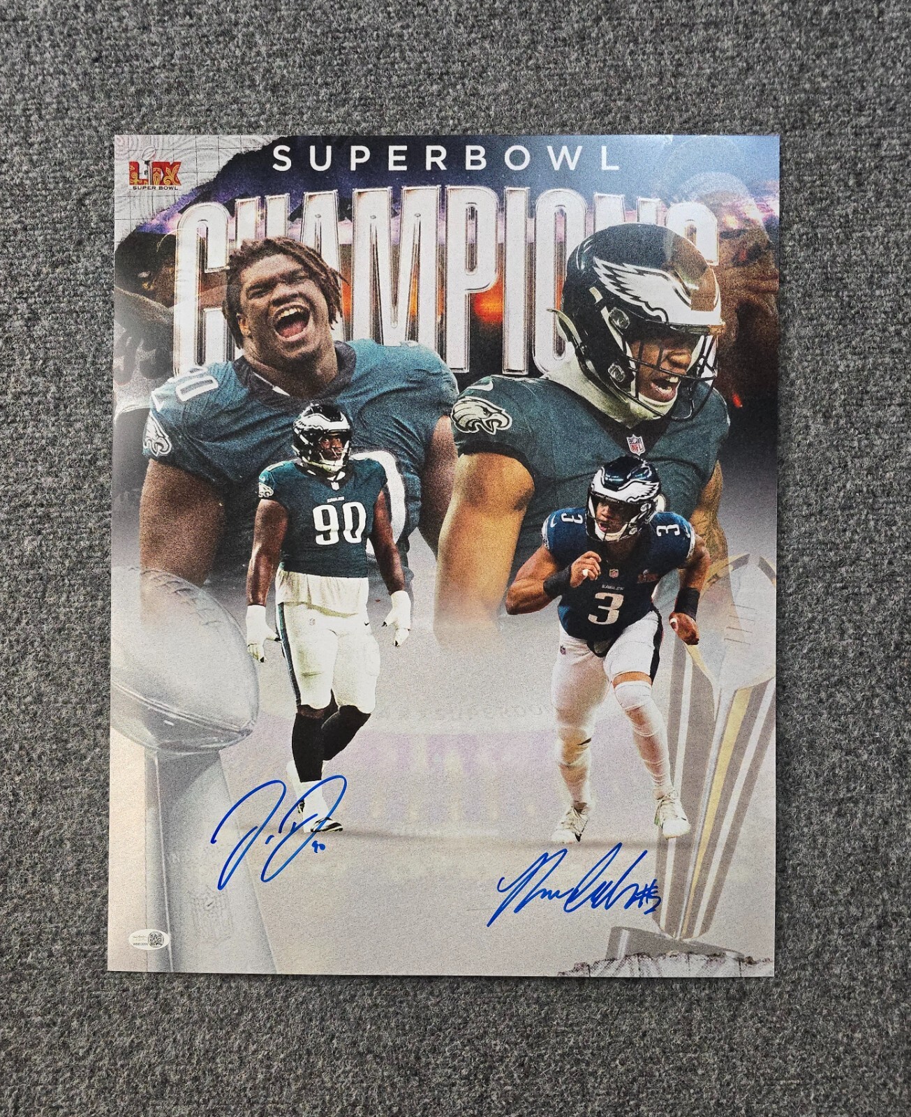Jordan Davis Autographed Signed Philadelphia Eagles & NOLAN SMITH JR 2x 16x20 PHOTO JSA 