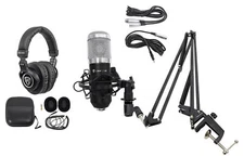 Rockville Studio Recording Microphone+40” Boom Arm+Desk Clamp+Mount+Headphones