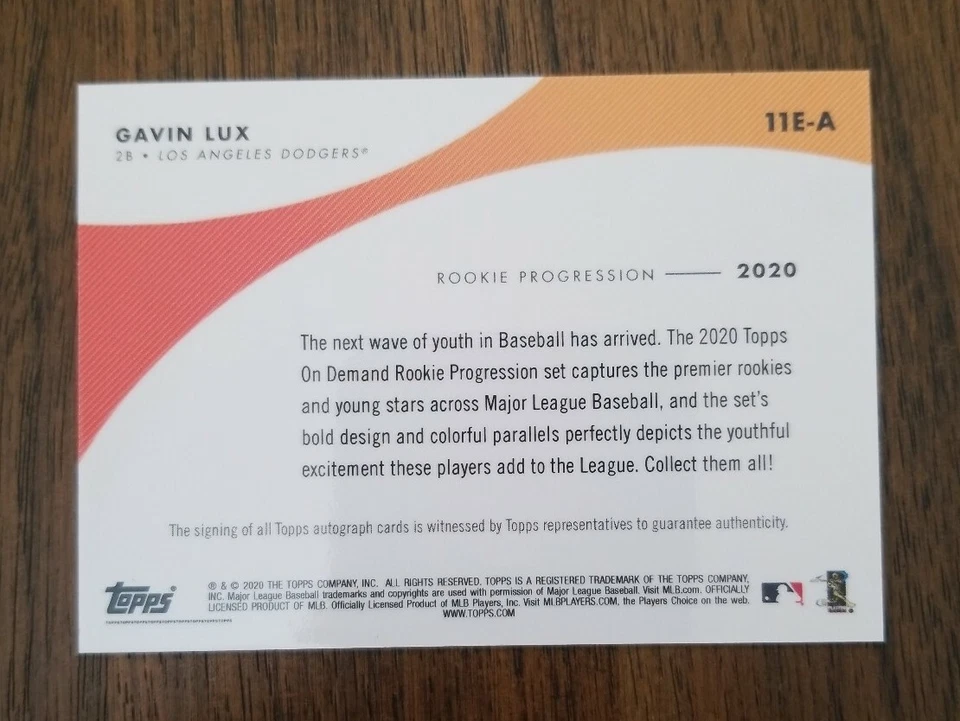 2020 On Demand Rookie Progression Gavin Lux RC Auto 5/5 Dodgers - Image 2 of 2