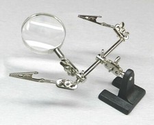 Helping Hand Magnifier 4X with 2 Alligator Clamps Soldering Kit 3rd Hand Jewelry