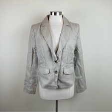 G.e.t. Equipment General Technique 100% Linen Tan Brown Blazer Jacket New Large